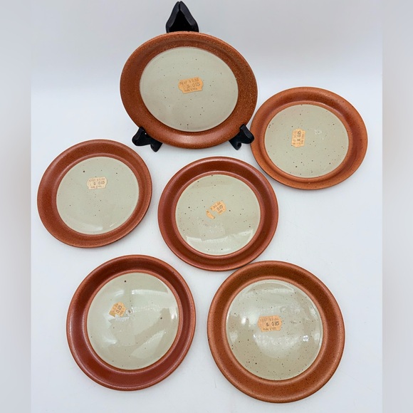 Set of 6 vintage desert bread plates Sial Hors Serie art pottery, Cerval plates - Picture 15 of 17